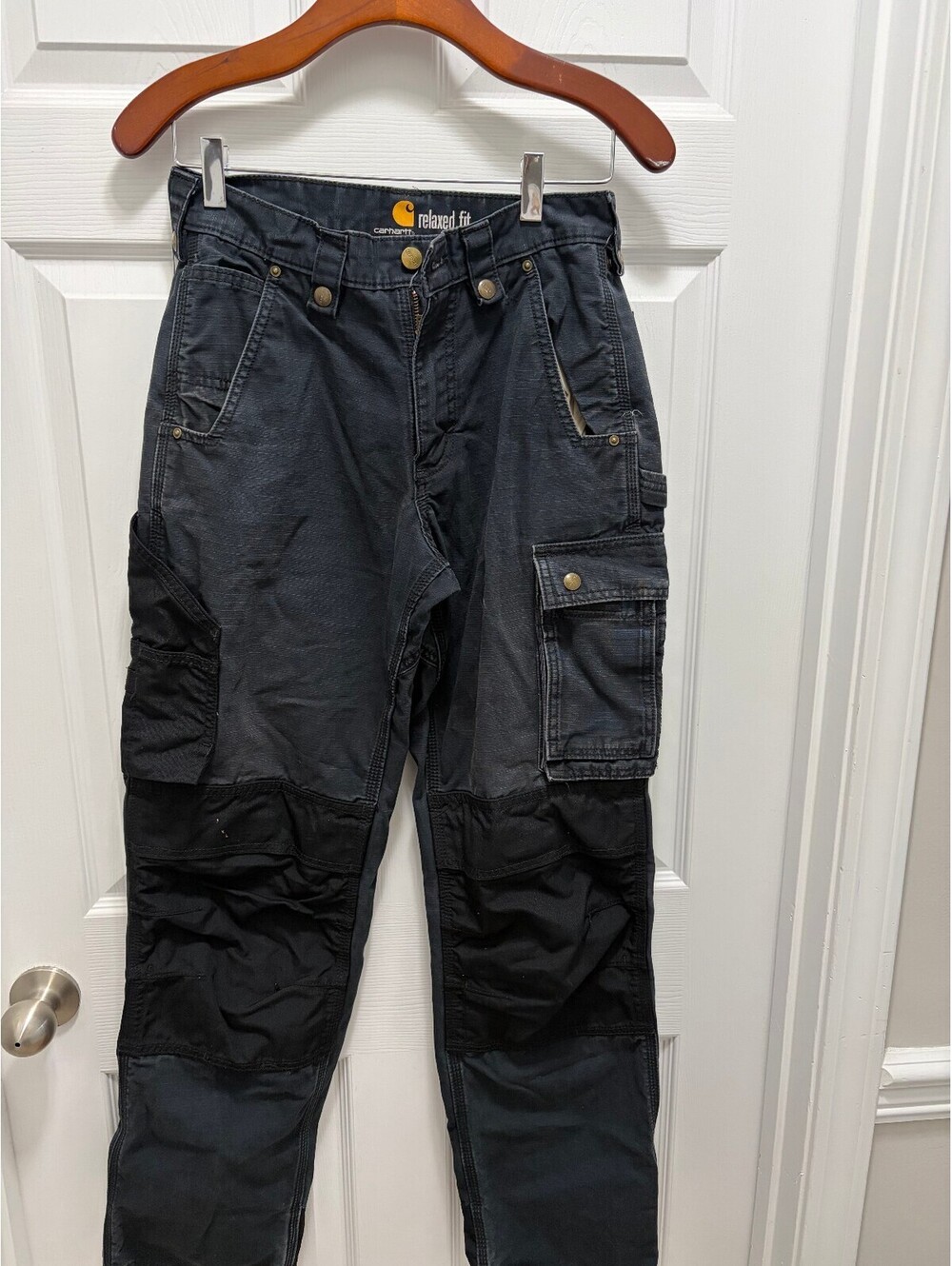 Carhartt Relaxed Fit Work Pants Size 30x34 Black and Gray